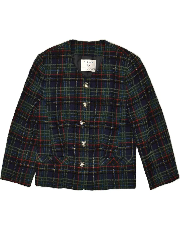 Women's Trendy Clothes VINTAGE Womens 5 Button Blazer Jacket UK 14 Large Green Check Virgin Wool Women's Trendy Clothes VINTAGE Womens 5 Button Blazer Jacket UK 14 Large Green Check Virgin Wool