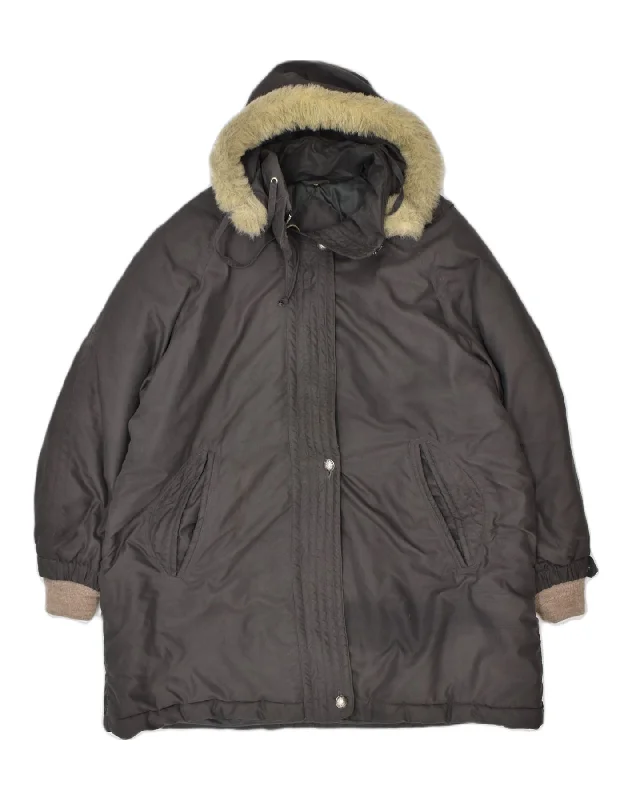 Stylish Dresses for Women VINTAGE Womens Hooded Parka Jacket UK 22 3XL Brown Polyamide Classic Stylish Dresses for Women VINTAGE Womens Hooded Parka Jacket UK 22 3XL Brown Polyamide Classic
