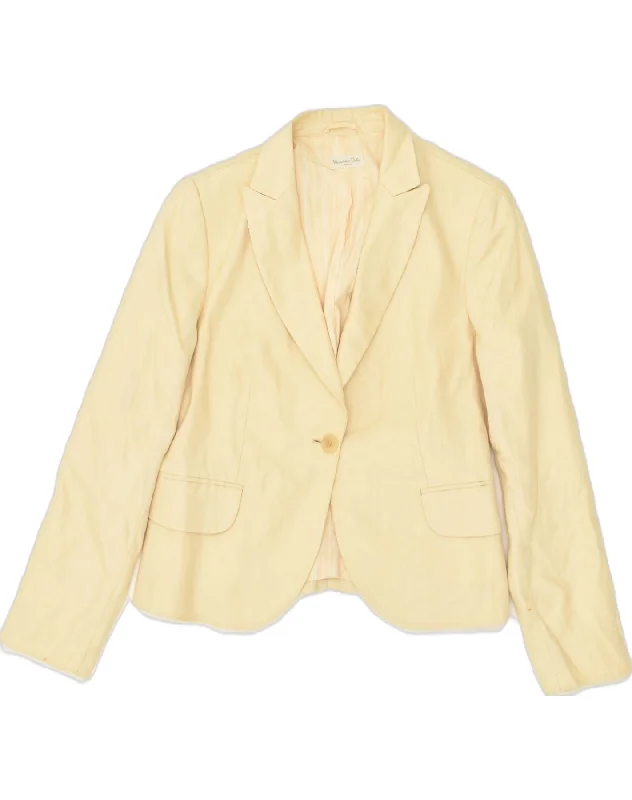 Fashion Women's Clothing MASSIMO DUTTI Womens 1 Button Blazer Jacket EU 44 XL Beige