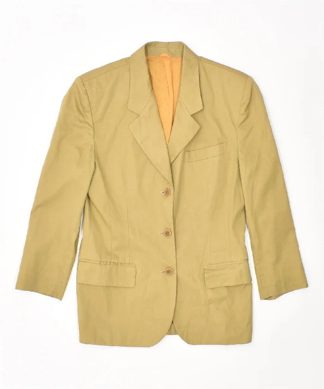 Sustainable Women's Clothing HENRY COTTONS Womens 3 Button Blazer Jacket EU 38 Medium Beige Cotton