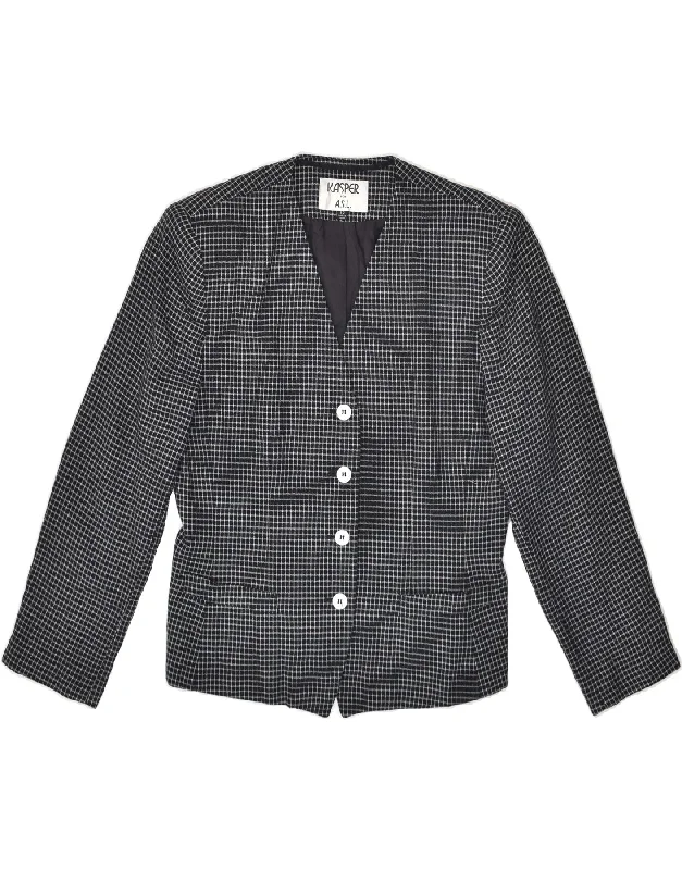 Trendy Outfits For Girls VINTAGE Womens 4 Button Blazer Jacket UK 10 Small Black Gingham Trendy Outfits For Girls VINTAGE Womens 4 Button Blazer Jacket UK 10 Small Black Gingham