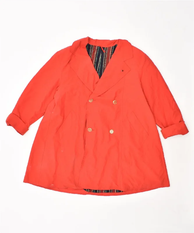 Luxury Women's Clothing PERSONA Womens Pea Coat UK 20 2XL Red Polyester Vintage