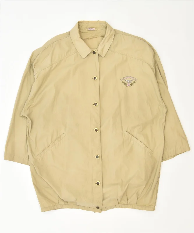 Plus Size Women Wear BELFE Womens Windbreaker Jacket UK 18 XL Beige Cotton Classic