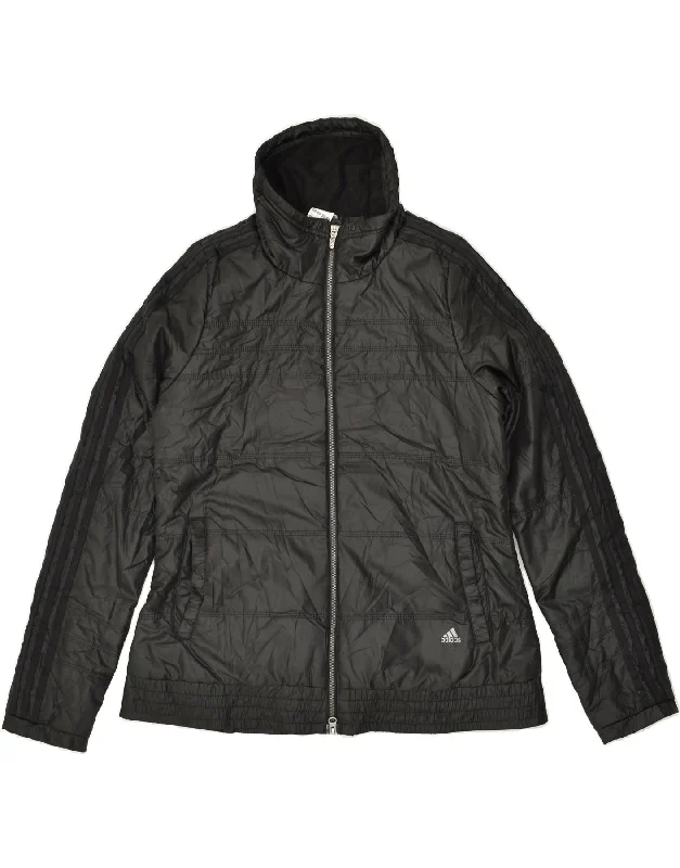 Women's Athleisure Apparel ADIDAS Womens Bomber Jacket UK 14 Large Black Polyester