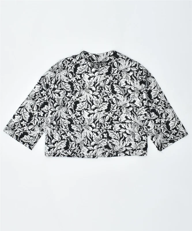 Online Boutiques VINTAGE Womens Blazer Jacket UK 14 Medium Silver Floral