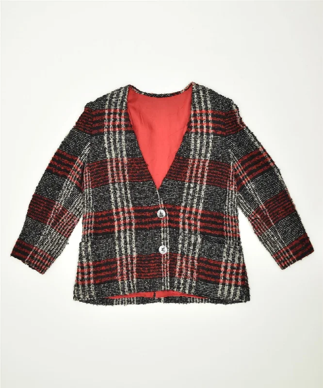 Women's Clothing for Every Season and Trend VINTAGE Womens 2 Button Blazer Jacket UK 20 2XL Multicoloured Check