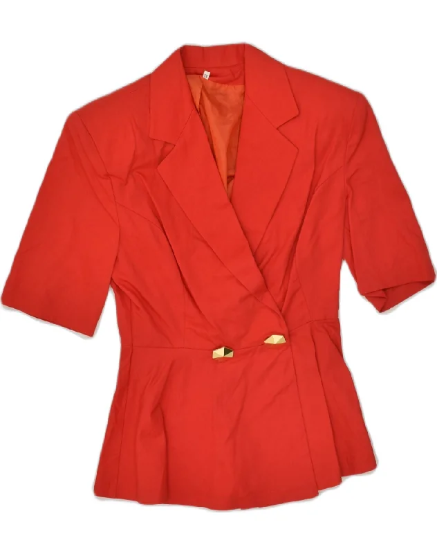 Women's Holiday Attire VINTAGE Womens Short Sleeve Double Breasted Blazer Jacket IT 42 Medium Red Women's Holiday Attire VINTAGE Womens Short Sleeve Double Breasted Blazer Jacket IT 42 Medium Red