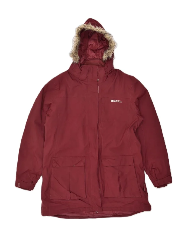 Chic Women's Outfit Ideas MOUNTAIN WAREHOUSE Womens Hooded Parka Jacket UK 16 Large Maroon Cotton
