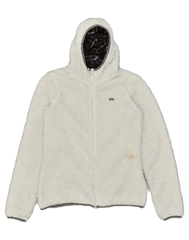 Modern Women's Fashion with Vintage Touches HELLY HANSEN Womens Graphic Hooded Fleece Jacket UK 14 Medium White Modern Women's Fashion with Vintage Touches HELLY HANSEN Womens Graphic Hooded Fleece Jacket UK 14 Medium White