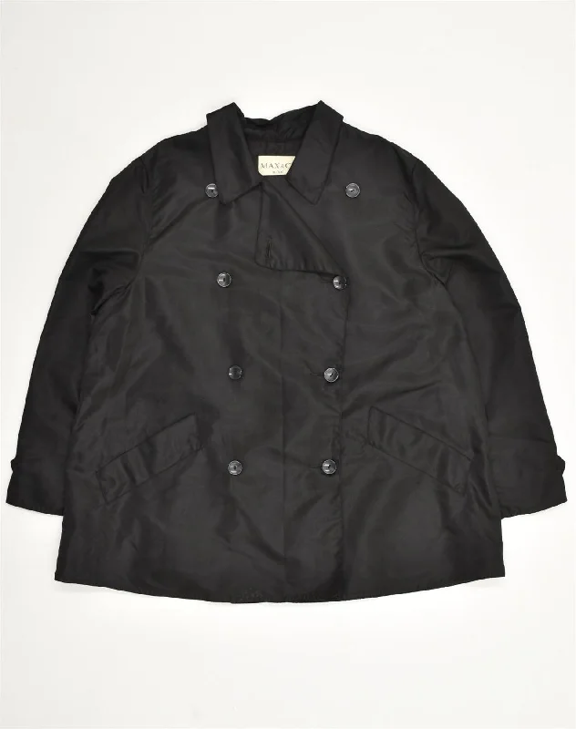 Trendy Boutique Online MAX & CO. Womens Double Breasted Coat UK 14 Large Black Polyamide Trendy Boutique Online MAX & CO. Womens Double Breasted Coat UK 14 Large Black Polyamide