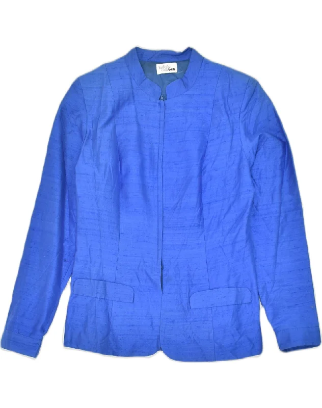 Women Apparel VINTAGE Womens Blazer Jacket UK 12 Medium Blue Viscose