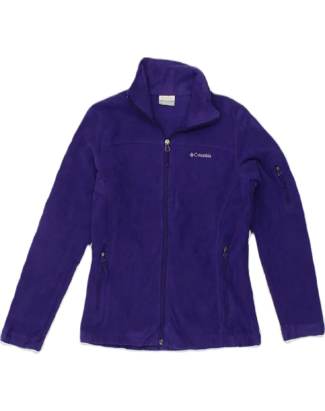 Online Boutique Clothing COLUMBIA Womens Fleece Jacket UK 6 XS Blue Polyester