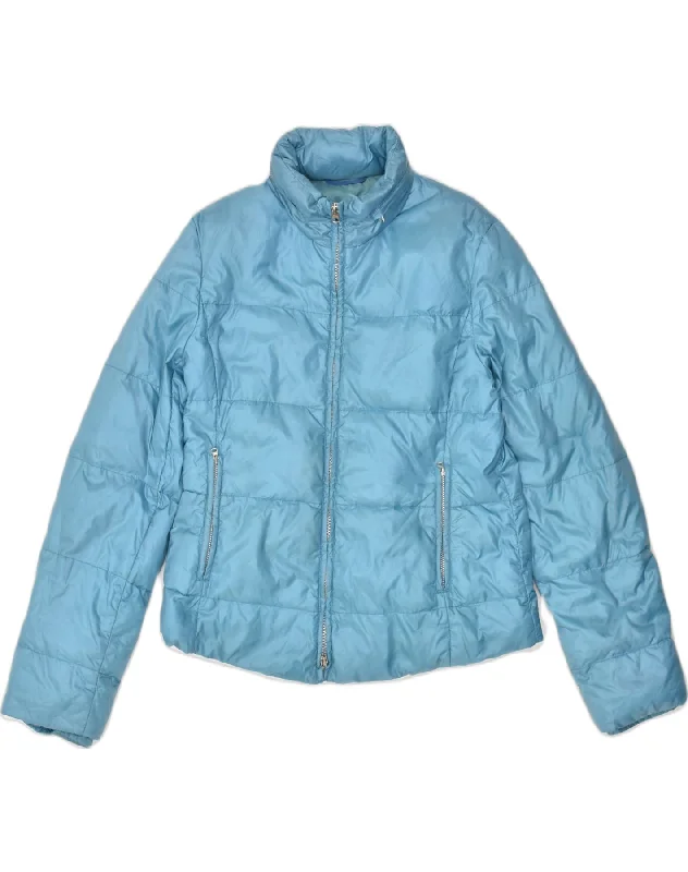 Shop Ladies Clothes MARELLA Womens Padded Jacket UK 10 Small Blue Polyamide