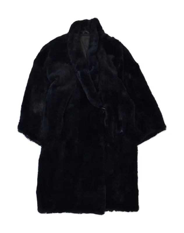 Online Boutiques Affordable VINTAGE Womens Overcoat UK 12 Medium Black Acrylic