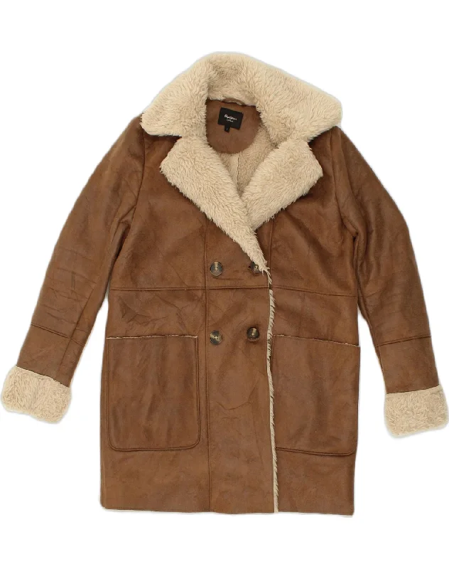 Fashionable Women's Outfit PEPE JEANS Womens Double Breasted Sherpa Jacket UK 10 Small Brown Fashionable Women's Outfit PEPE JEANS Womens Double Breasted Sherpa Jacket UK 10 Small Brown
