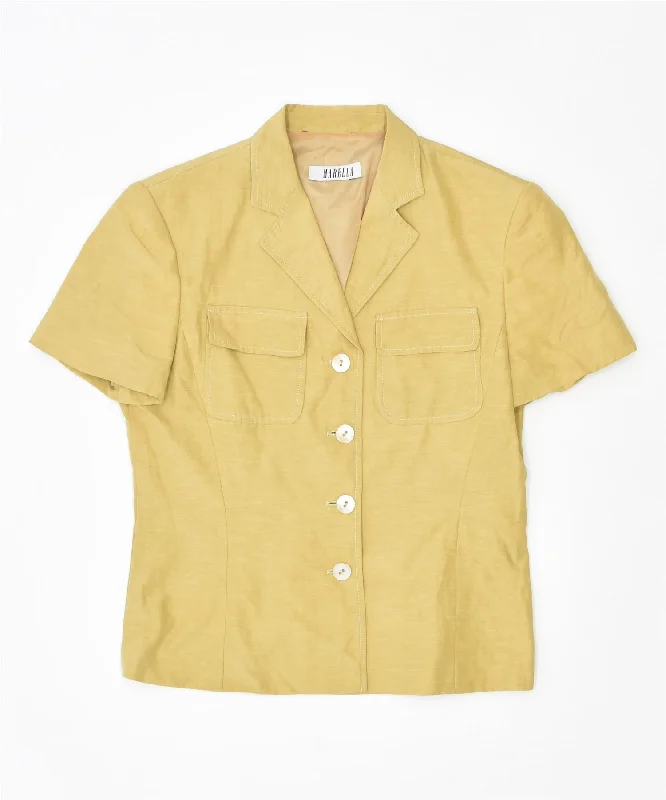 Trendy Athleisure Clothing For Women MARELLA Womens Short Sleeve 4 Button Blazer Jacket UK 12 Medium Yellow Trendy Athleisure Clothing For Women MARELLA Womens Short Sleeve 4 Button Blazer Jacket UK 12 Medium Yellow