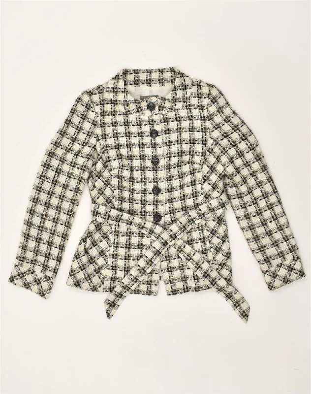 Bold and Elegant Women's Fashion ANN TAYLOR Womens Overcoat US 2 XS Beige Check