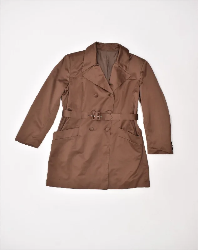 Trendy Women's Apparel for All Seasons VINTAGE Womens Double Breasted Coat UK 16 Large Brown Acetate Trendy Women's Apparel for All Seasons VINTAGE Womens Double Breasted Coat UK 16 Large Brown Acetate