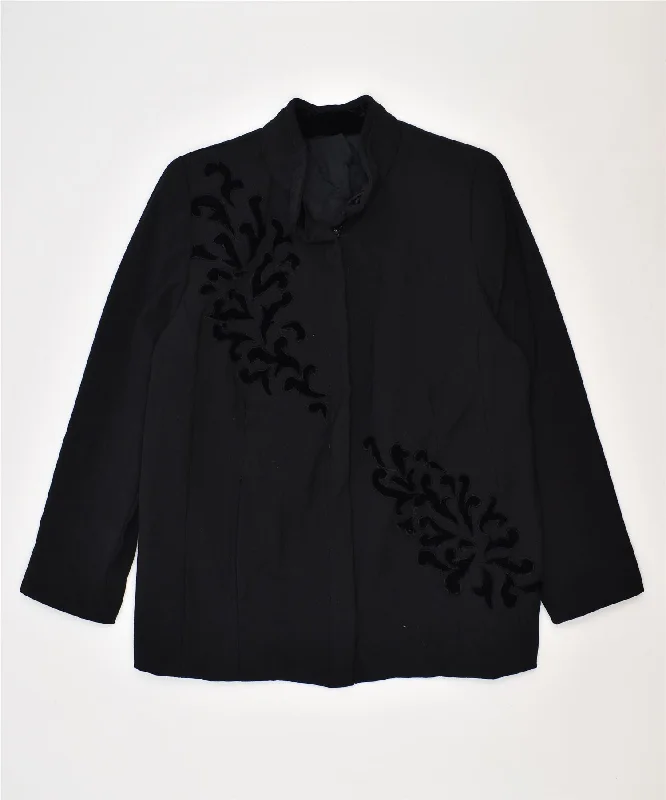 Women's Clothing For Holiday Travel VINTAGE Womens Overcoat UK 14 Medium Black
