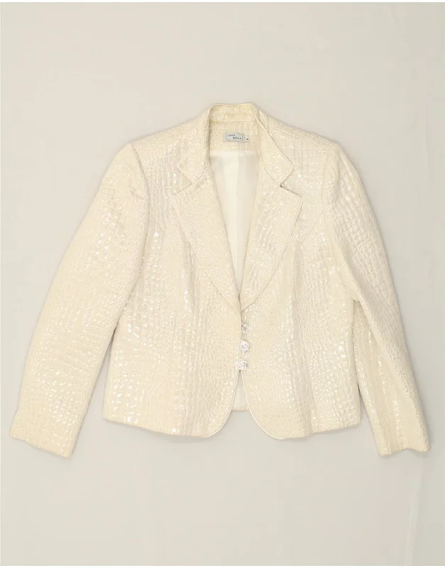 Women's Clothes And Apparel Sets VINTAGE Womens 3 Button Blazer Jacket IT 46 Large White Animal Print Women's Clothes And Apparel Sets VINTAGE Womens 3 Button Blazer Jacket IT 46 Large White Animal Print