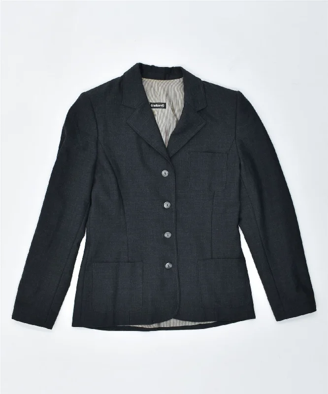 Women's Elegant Evening Attire CACHAREL Womens 4 Button Blazer Jacket EU 38 Small Grey Polyester Women's Elegant Evening Attire CACHAREL Womens 4 Button Blazer Jacket EU 38 Small Grey Polyester