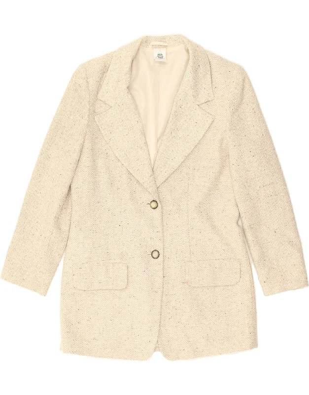Women's Outfit For The Office VINTAGE Womens 2 Button Blazer Jacket EU 40 Medium Beige Herringbone Women's Outfit For The Office VINTAGE Womens 2 Button Blazer Jacket EU 40 Medium Beige Herringbone
