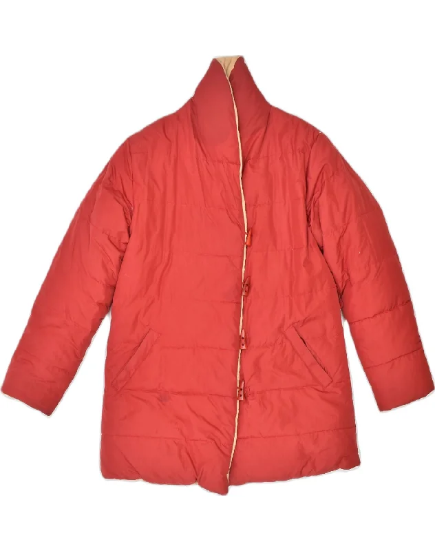 Winter Wardrobe Clearance VINTAGE Womens Padded Duffle Coat UK 14 Large Red Polyester Winter Wardrobe Clearance VINTAGE Womens Padded Duffle Coat UK 14 Large Red Polyester