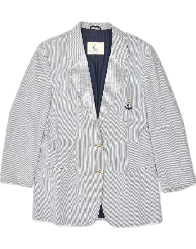 Women's Professional Apparel MARINA YACHTING Womens 2 Button Blazer Jacket UK 18 XL Grey Pinstripe Women's Professional Apparel MARINA YACHTING Womens 2 Button Blazer Jacket UK 18 XL Grey Pinstripe