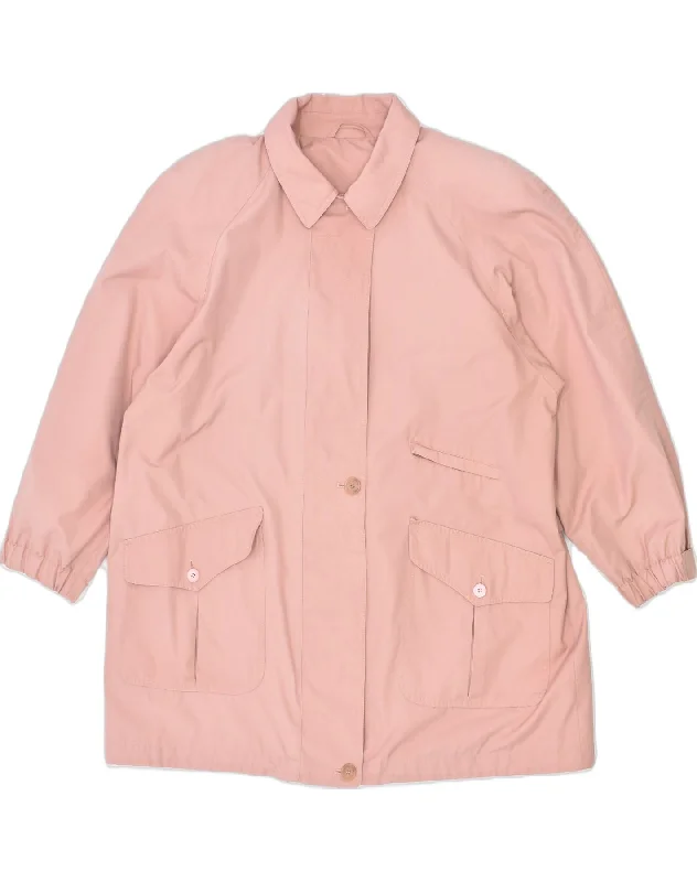 Women's Weekend Outfit VINTAGE Womens Oversized Overcoat UK 14 Large Pink Polyester