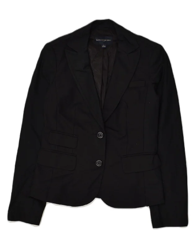Casual Fashion for Women BANANA REPUBLIC Womens 2 Button Blazer Jacket US 4 Small Black Cotton Casual Fashion for Women BANANA REPUBLIC Womens 2 Button Blazer Jacket US 4 Small Black Cotton