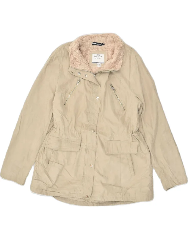Athleisure Wear NAUTICA Womens Bomber Jacket UK 18 XL Beige Cotton