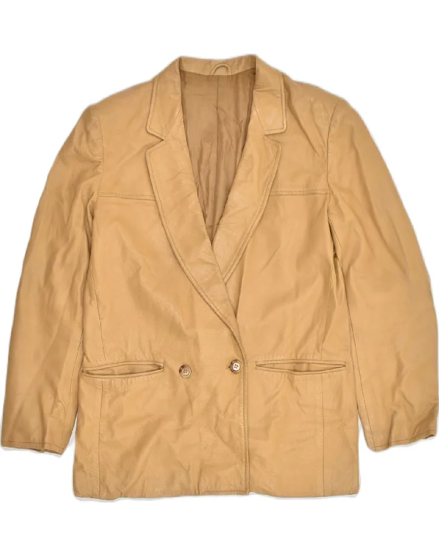 Women's Trendy Clothing PELLE MODA Womens Double Breasted Jacket IT 44 Medium Beige Leather Women's Trendy Clothing PELLE MODA Womens Double Breasted Jacket IT 44 Medium Beige Leather