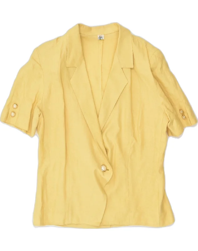 Boutique Dress Online VINTAGE Womens Short Sleeve 1 Button Blazer Jacket IT 46 Large Yellow Boutique Dress Online VINTAGE Womens Short Sleeve 1 Button Blazer Jacket IT 46 Large Yellow