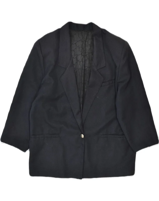 Women's Everyday Attire VINTAGE Womens 1 Button Blazer Jacket UK 16 Large Black Wool Women's Everyday Attire VINTAGE Womens 1 Button Blazer Jacket UK 16 Large Black Wool