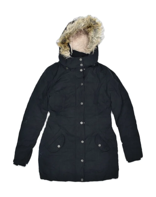 Unique Women's Fashion Pieces FAT FACE Womens Hooded Parka Jacket UK 8 Small Black Polyester Unique Women's Fashion Pieces FAT FACE Womens Hooded Parka Jacket UK 8 Small Black Polyester