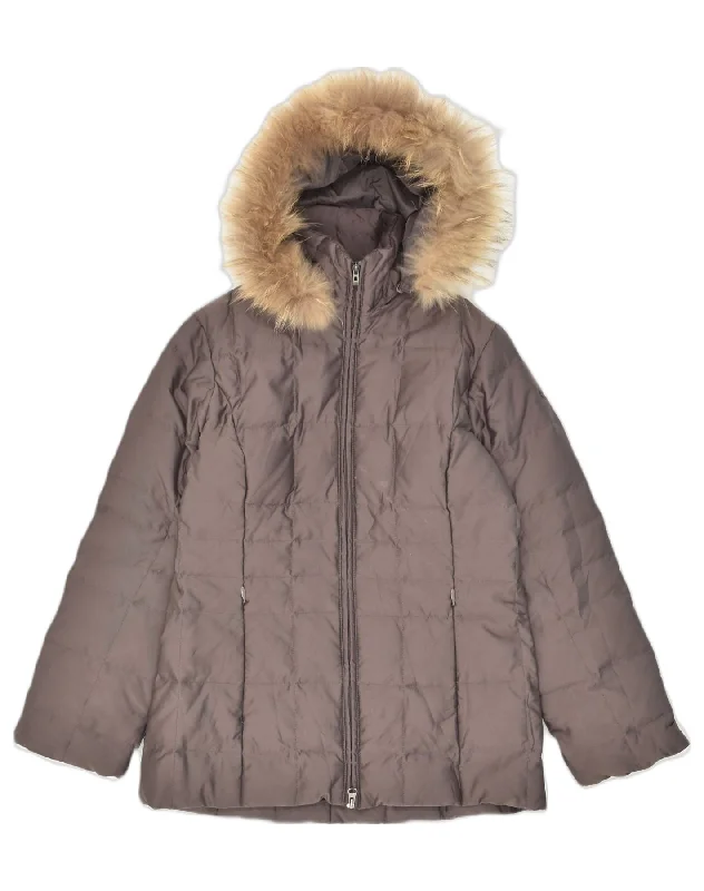 Casual Women's Clothing Online SERGIO TACCHINI Womens Hooded Padded Jacket UK 14 Medium Brown