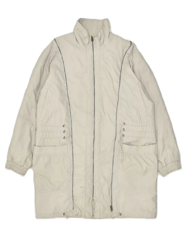 Women's Clothing Online VINTAGE Womens Overcoat EU 46 XL Beige Polyester