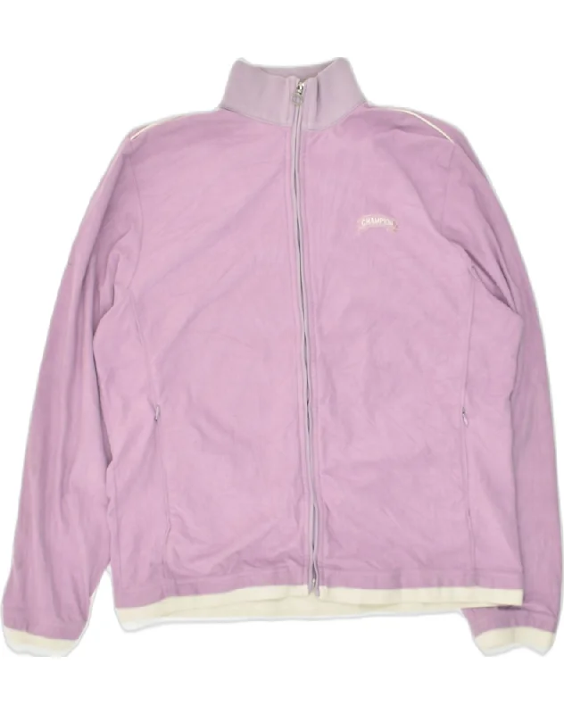 Women Wear Online CHAMPION Womens Easy Fit Fleece Jacket UK 22 3XL Pink Polyester