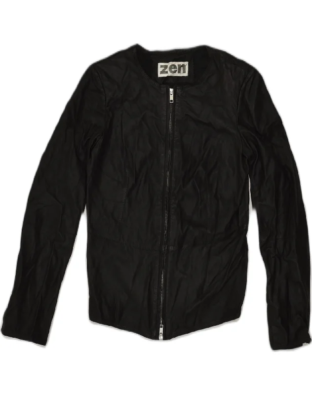 Comfortable Loungewear for Women ZEN Womens Leather Jacket IT 40 Small Black Leather Comfortable Loungewear for Women ZEN Womens Leather Jacket IT 40 Small Black Leather