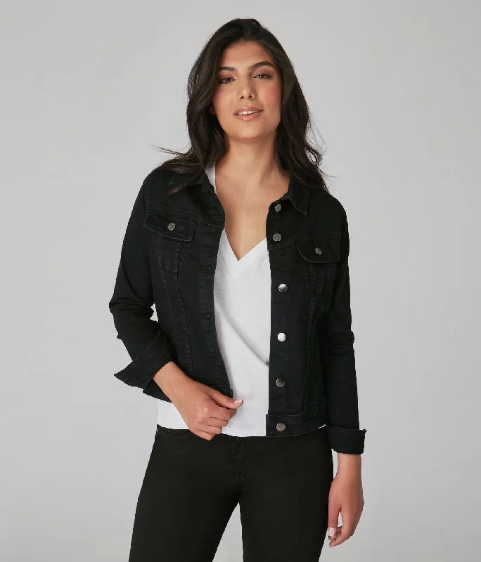 Classic Women's Clothing Styles Gabriella-BLK Classic Denim Jacket