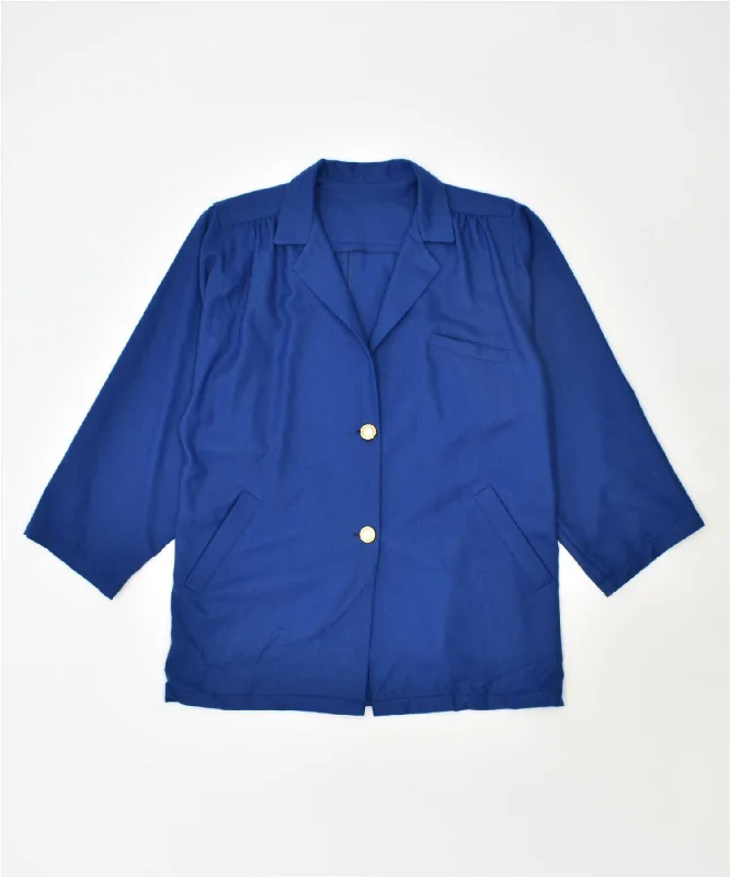 Women's Clothing With Trendy Designs VINTAGE Womens 2 Button Blazer Jacket UK 16 Large Blue Women's Clothing With Trendy Designs VINTAGE Womens 2 Button Blazer Jacket UK 16 Large Blue