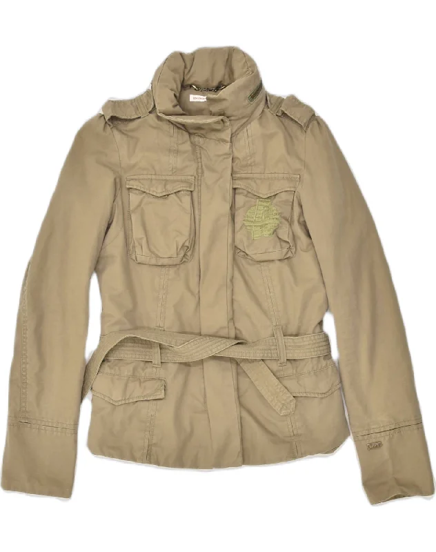 Women's Transitional Clothes LEVI'S Womens Military Jacket UK 6 XS Brown Cotton