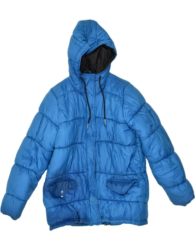 Women's Transitional Attire ADIDAS Womens Hooded Padded Jacket EU 42 Large Blue Polyester Women's Transitional Attire ADIDAS Womens Hooded Padded Jacket EU 42 Large Blue Polyester