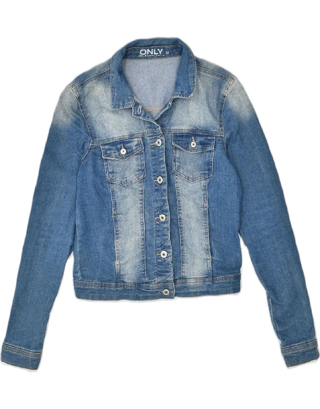Classic Women's Apparel ONLY Womens Denim Jacket EU 36 Small Blue Cotton