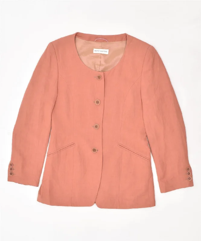Women's Clothing For Holiday Travel RENE LEZARD Womens 4 Button Blazer Jacket IT 42 Medium Pink Viscose Vintage Women's Clothing For Holiday Travel RENE LEZARD Womens 4 Button Blazer Jacket IT 42 Medium Pink Viscose Vintage