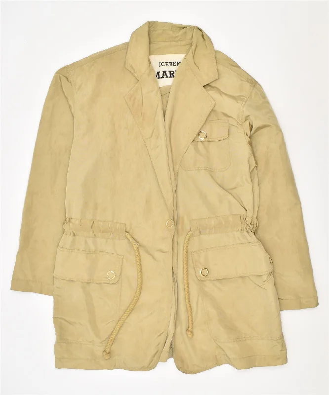 Modern Women's Attire ICEBERG Womens Windbreaker Jacket IT 44 Medium Beige Nylon