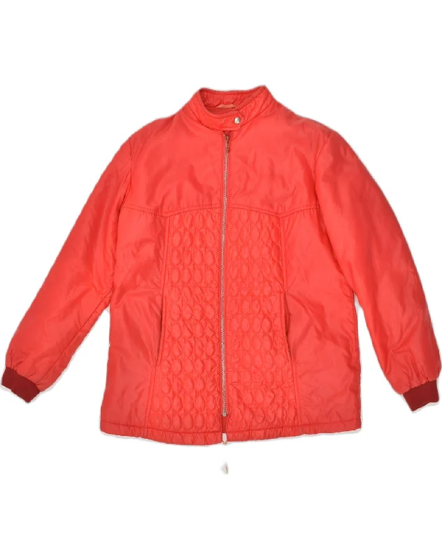 Women's Sporty Chic Clothes VINTAGE Womens Rain Jacket IT 48 XL Red Nylon
