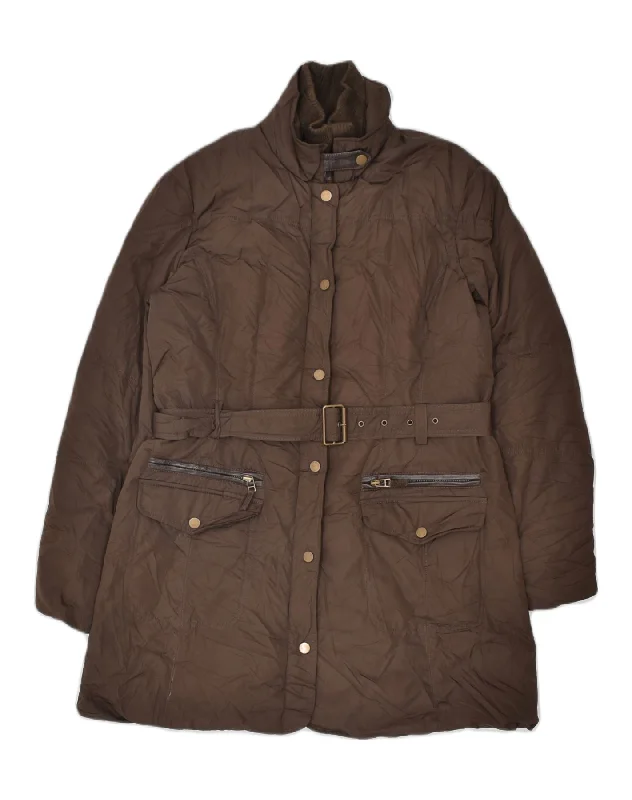 Online Boutique Clothing MASSIMO DUTTI Womens Padded Jacket EU 42 Large Brown