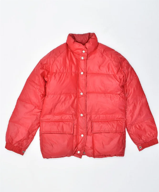 Women's Trendy Outfits TOKENS Womens Padded Jacket UK 12 Medium Red Nylon Vintage