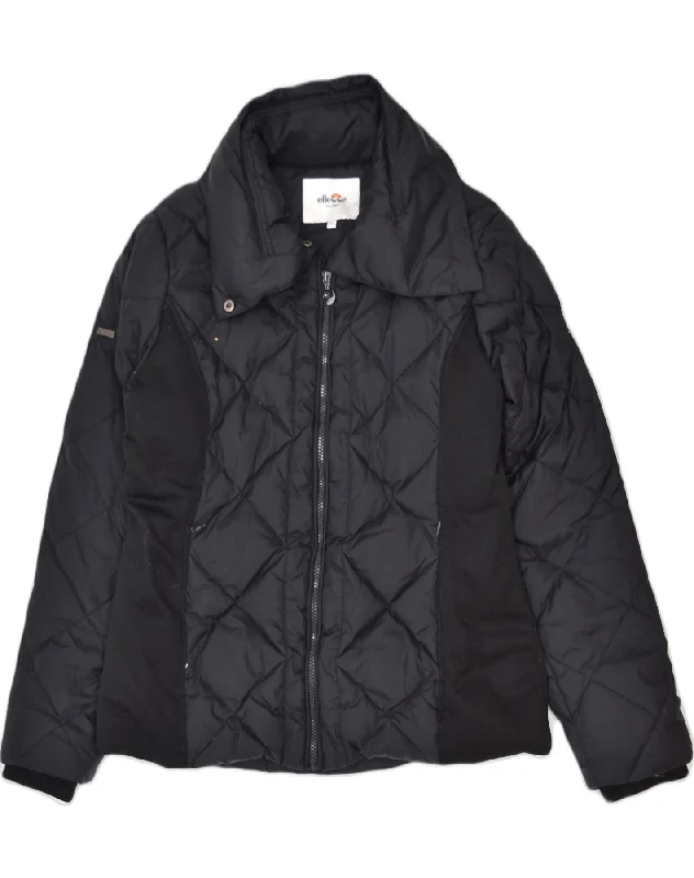 Women's Outdoor Attire ELLESSE Womens Quilted Jacket UK 18 XL Black Nylon